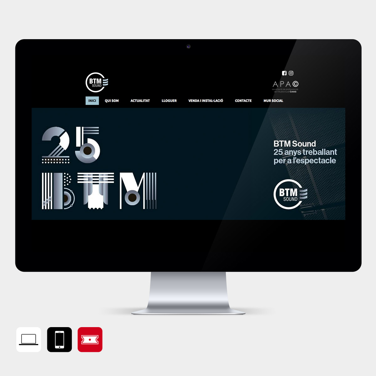 Diseño de la nueva web de BTM Sound